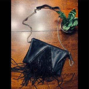Leather-fringe festival boho crossbody